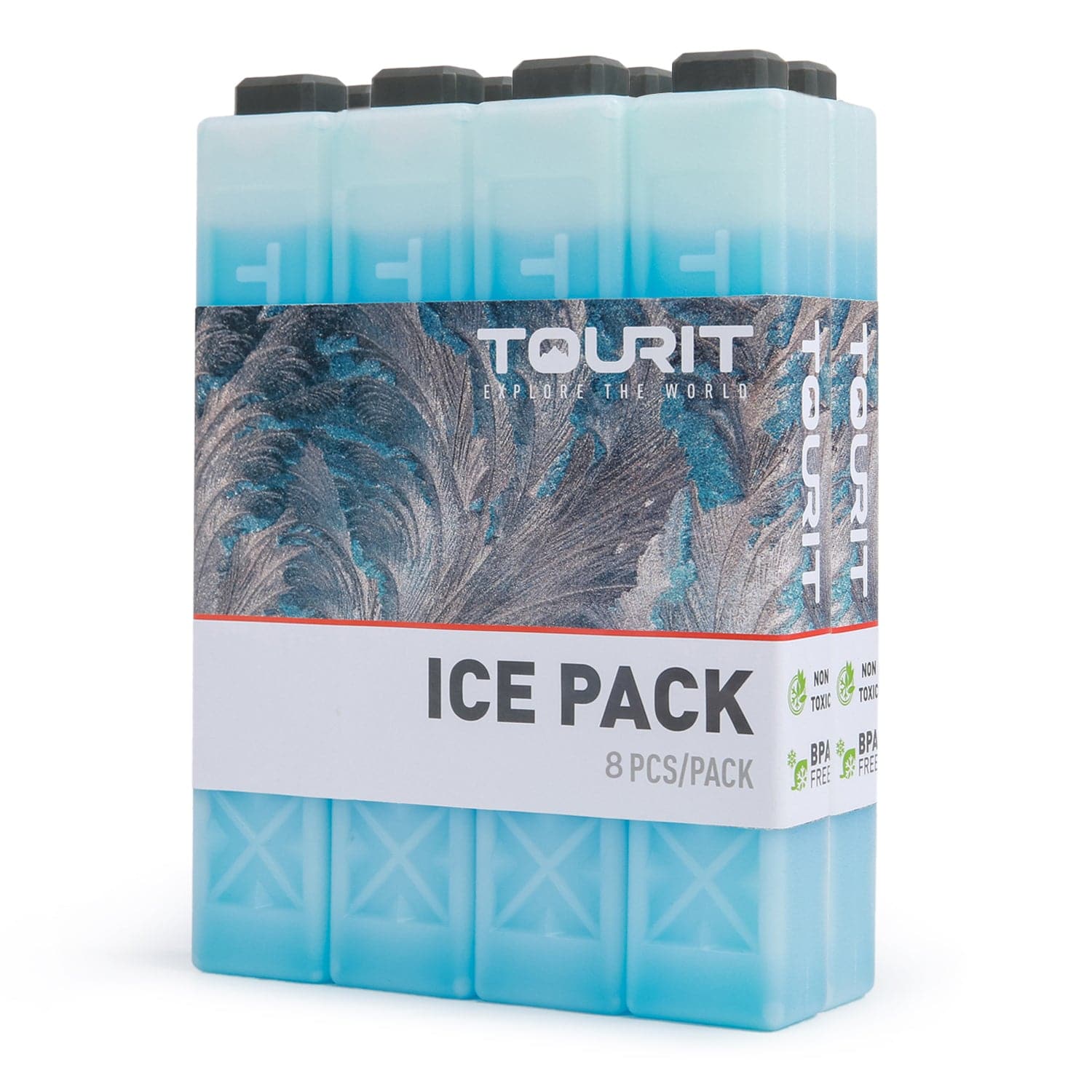 Large Reusable Ice Pack for Coolers Thin Freezer Packs-10 x 2 Pack gray
